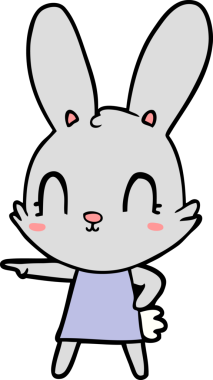 Bir insan tarafından çizilmiş sevimli çizgi film tavşanı.