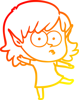 Bir insan tarafından çizilmiş çizgi film karakteri elf kızı çizimi.