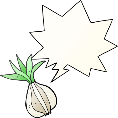 bir insan tarafından çizilmiş yumuşak eğimli konuşma baloncuklu çizgi film soğanı