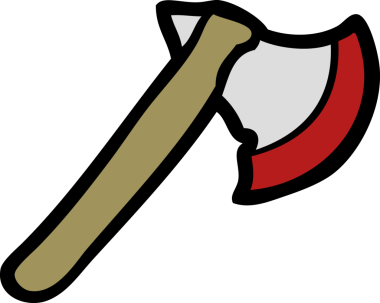 Bir insan tarafından çizilmiş bir balta.