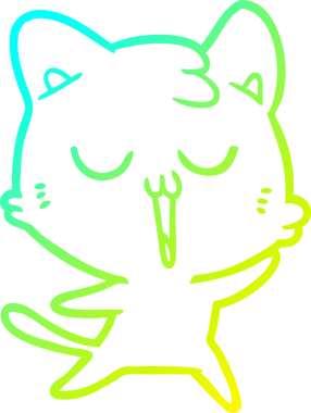 Bir insan tarafından çizilmiş çizgi film kedisinin soğuk çizgi çizimi.