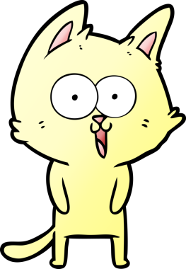 Bir insan tarafından çizilmiş komik çizgi film kedisi.