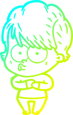 Bir insan tarafından çizilmiş bir karikatür kadın çizimi.