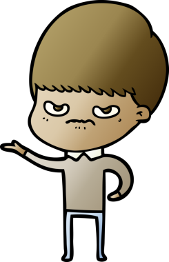 Bir insan tarafından çizilmiş kızgın bir çocuk.