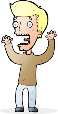 Bir insan tarafından çizilmiş korkmuş bir adam.