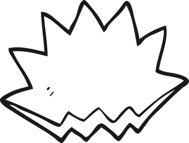 Bir insan tarafından çizilmiş siyah beyaz çizgi film patlama dekoratif sembolü