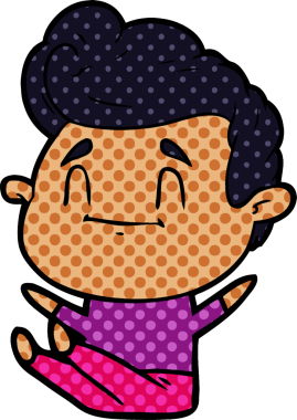 Bir insan tarafından çizilmiş mutlu çizgi film adamı.