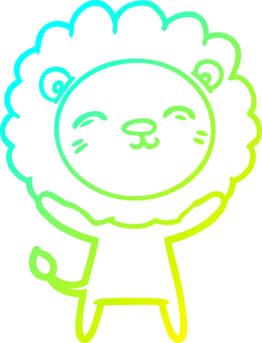 Bir insan tarafından çizilmiş karikatür aslanı çizimi.