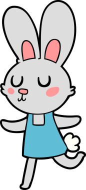 Bir insan tarafından çizilmiş çizgi film tavşanı