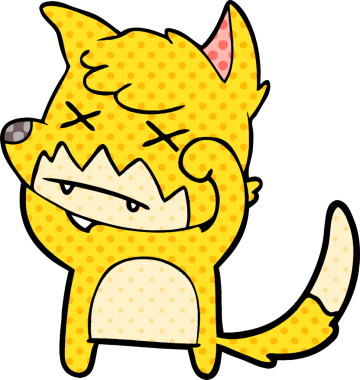 Bir insan tarafından çizilmiş ölü tilki çizgi filmi