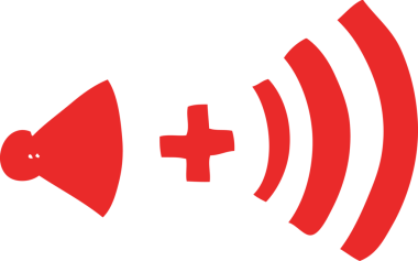 Bir insan tarafından çizilen hacim sembolünün düz renk çizimi