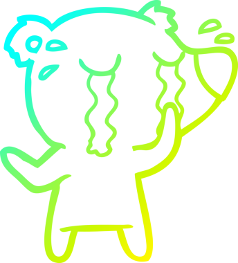 Bir insan tarafından çizilmiş ağlayan kutup ayısının soğuk çizgi çizimi.