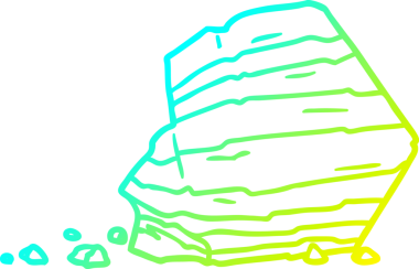 Bir insan tarafından çizilmiş büyük bir kayanın soğuk gradyan çizgisi.