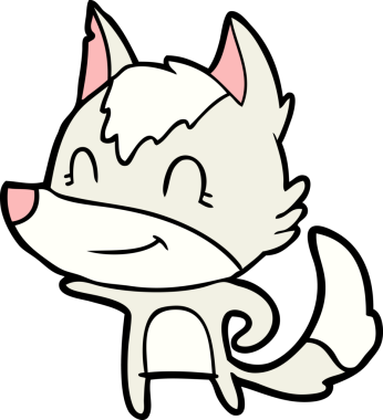 Bir insan tarafından çizilmiş dost canlısı bir kurt.