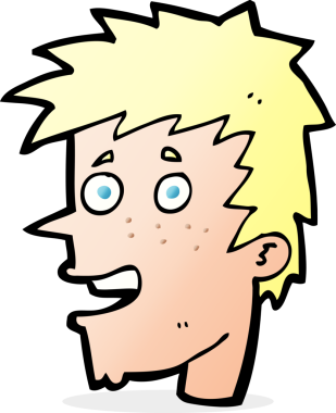 Bir insan tarafından çizilmiş mutlu çocuk yüzü.