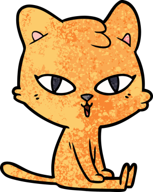 Bir insan tarafından çizilmiş çizgi film kedisi.