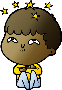 çizgi film bir insan tarafından çizilmiş hayret verici çocuk.