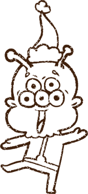 Bir insan tarafından çizilen Noel Uzaylı Kömürü