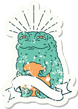 Bir insan tarafından çizilmiş eski bir dövme stili karakteri çıkartması.