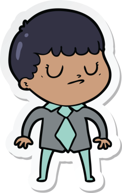 Bir insan tarafından çizilmiş huysuz bir çocuğun çıkartması.