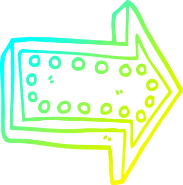 Bir çizgi film okunun insan tarafından çizilmiş soğuk gradyan çizimi.
