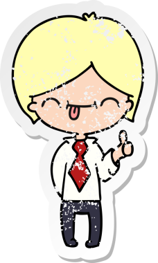 Bir insan tarafından çizilmiş, serbest ve sıkıntılı bir çocuk karikatürü.