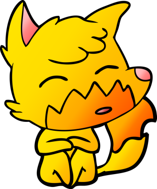 Bir insan tarafından çizilmiş tilki çizgi film karakteri