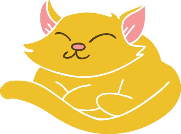 Bir insan tarafından çizilmiş garip çizgi film kedisi.