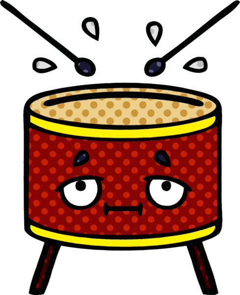 bir insan tarafından çizilmiş bir davul karikatürü.