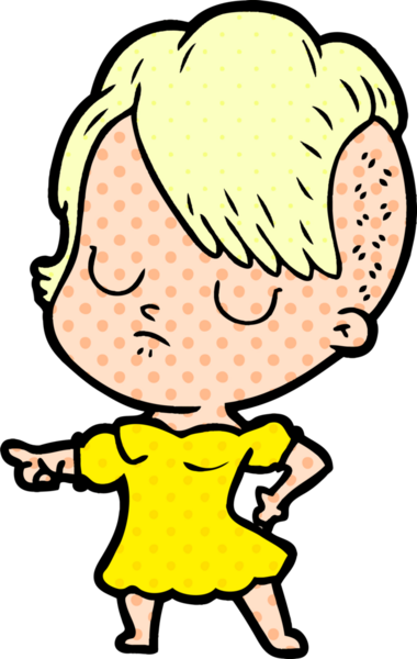 Bir insan tarafından çizilmiş karikatür kadın.