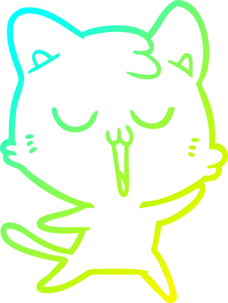 Bir insan tarafından çizilmiş çizgi film kedisinin soğuk çizgi çizimi.