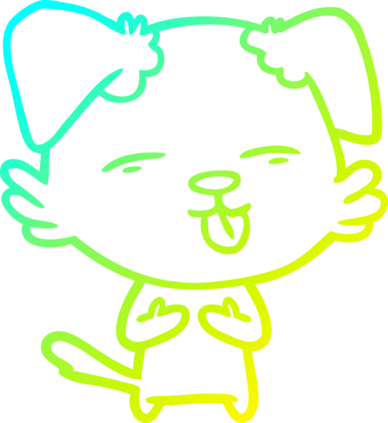 Bir insan tarafından çizilmiş bir çizgi film köpeğinin soğuk çizgi çizimi.