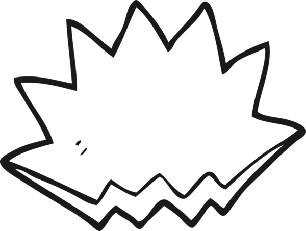 Bir insan tarafından çizilmiş siyah beyaz çizgi film patlama dekoratif sembolü