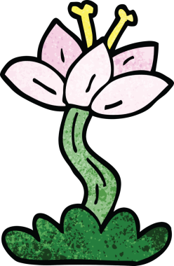 Bir insan tarafından çizilmiş nilüfer çiçeği.