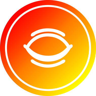 Bir insan tarafından çizilmiş, sıcak eğimli, kapalı göz dairesel simgesi