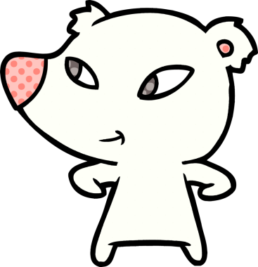 Bir insan tarafından çizilmiş kutup ayısı karikatürü