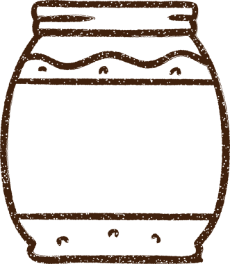 Bir insan tarafından çizilmiş reçel kavanozu kömürü.