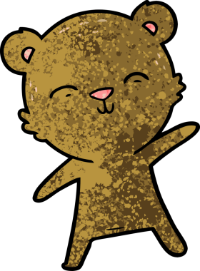 Bir insan tarafından çizilmiş bir çizgi film karakteri.