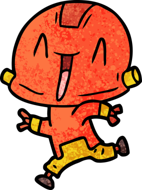 Bir insan tarafından çizilmiş çizgi film robotu