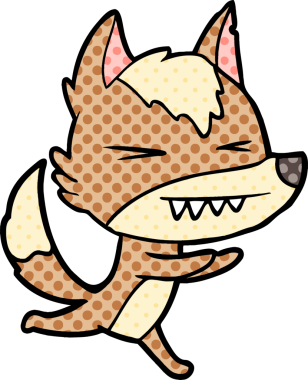 Bir insan tarafından çizilen kızgın kurt.