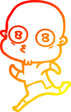 Bir insan tarafından çizilmiş garip kel bir uzay adamının sıcak çizgi çizimi