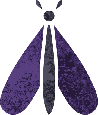 Bir insan tarafından çizilmiş güve böceğinin retro illüstrasyon tarzı karikatürü