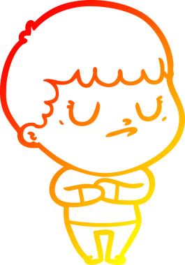 Bir insan tarafından çizilen huysuz bir çocuğun sıcak çizgi çizimi.