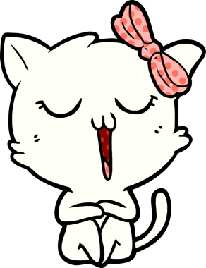 Bir insan tarafından çizilmiş çizgi film kedisi.