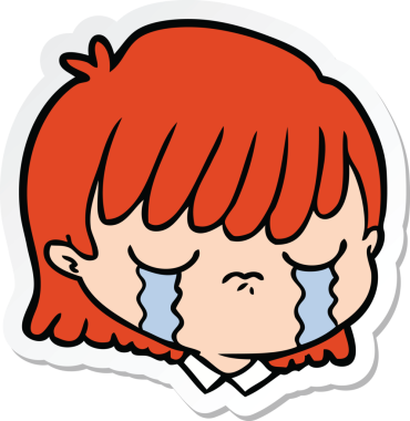 Bir insan tarafından çizilmiş karikatür kadın yüzü çıkartması.