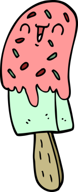 Bir insan tarafından çizilmiş buz lolipopu.