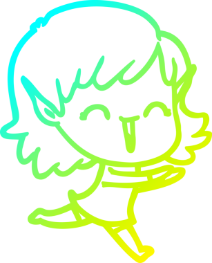 Bir insan tarafından çizilmiş soğuk gradyan çizgi çizimi.