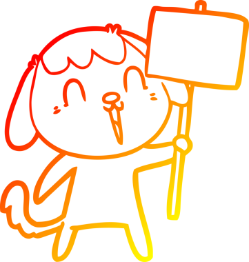 Bir insan tarafından çizilmiş sevimli bir köpeğin sıcak çizgi çizgisi.