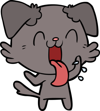 Bir insan tarafından çizilmiş nefes nefese bir köpek.