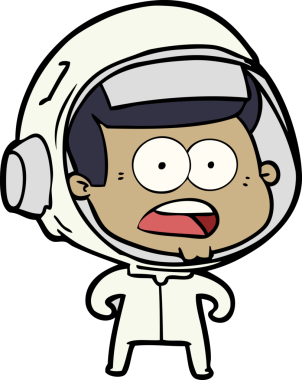 Karikatür bir insan tarafından çizilen astronotu şaşırttı.